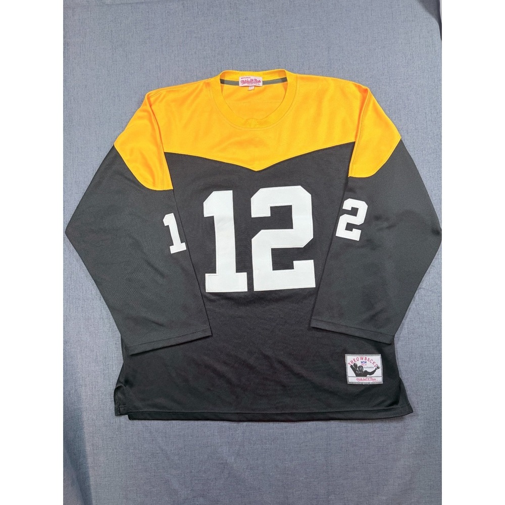 Mitchell & Ness Terry Bradshaw #12 Steelers Throwback Jersey Rare Size 52